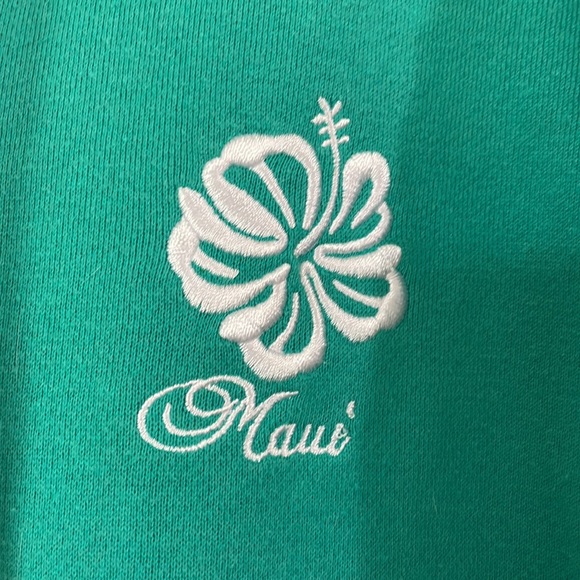 Hawaii Live Aloha large green hooded sweatshirt with pockets - Picture 3 of 7